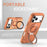 For iPhone 17 Pro Magnetic Case Rotating Ring Kickstand Shockproof TPU PC Armor Phone Cover - Orange - 5