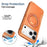 For iPhone 17 Pro Magnetic Case Rotating Ring Kickstand Shockproof TPU PC Armor Phone Cover - Orange - 6