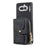 For Nothing Phone (4a) PU Leather Phone Back Cover with Zipper Card Holder and Long Strap - Black - 3