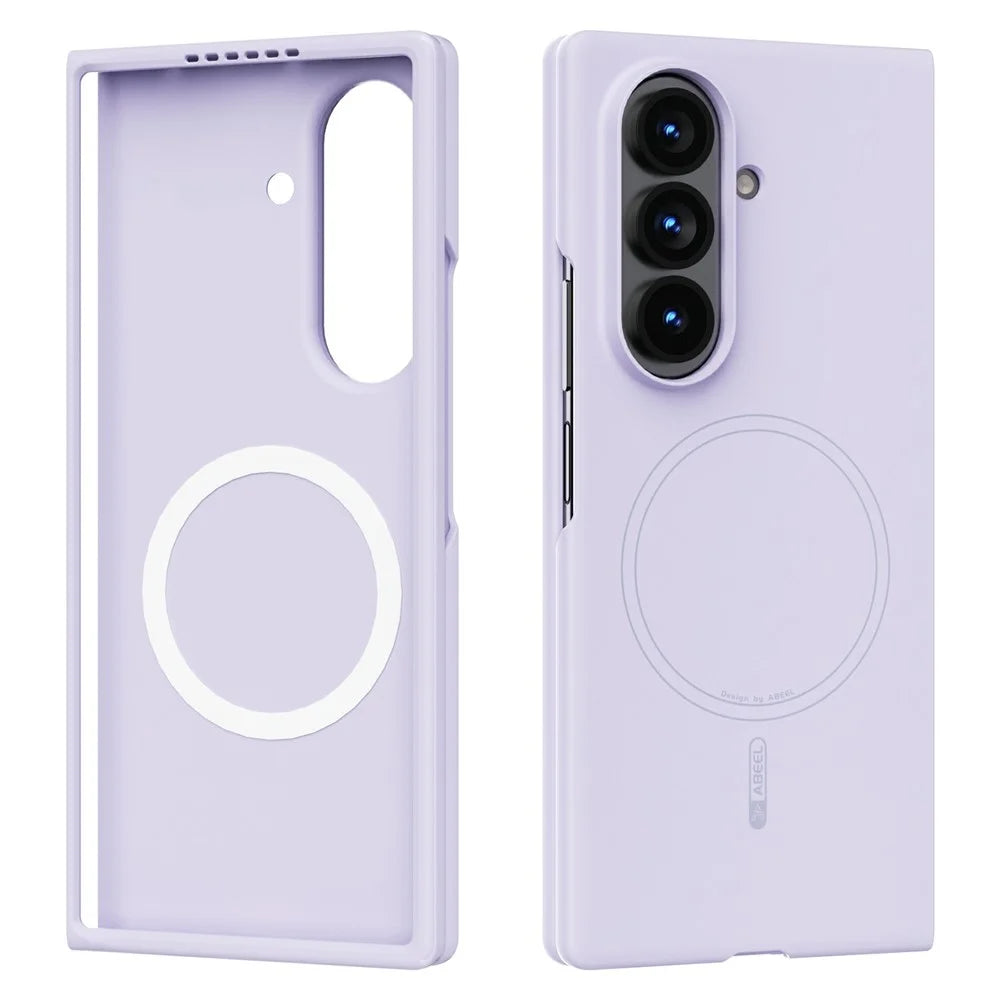 ABEEL Magnetic Case For Samsung Galaxy Z Fold8 Ultra Skin Touch Liquid Silicone Phone Back Cover - Purple - 1