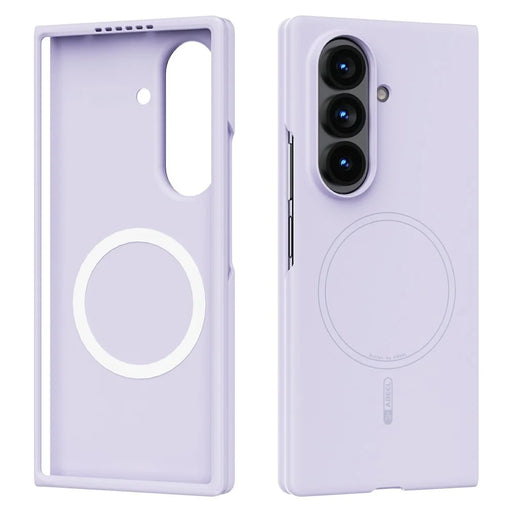 ABEEL Magnetic Case For Samsung Galaxy Z Fold8 Ultra Skin Touch Liquid Silicone Phone Back Cover - Purple - 1