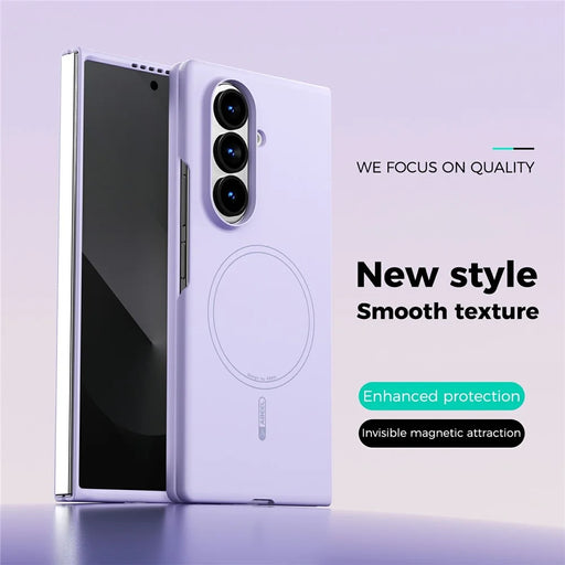 ABEEL Magnetic Case For Samsung Galaxy Z Fold8 Ultra Skin Touch Liquid Silicone Phone Back Cover - Purple - 2