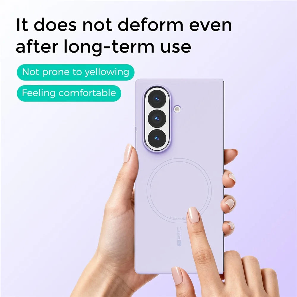 ABEEL Magnetic Case For Samsung Galaxy Z Fold8 Ultra Skin Touch Liquid Silicone Phone Back Cover - Purple - 5