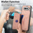 For Nothing Phone (4a) Case Zipper Card Holder Kickstand Jeans Cloth Texture Leather Back Cover - Pink - 6