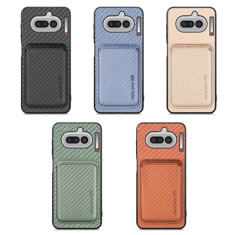 For Nothing Phone (4a) Magnetic Case Detachable Card Holder Phone Back Cover - Black - 7