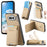 For Nothing Phone (4a) Case Cloth Texture Leather + PC + TPU Phone Cover with Card Holder Kickstand - Khaki - 1