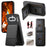 For Nothing Phone (4a) Case Cloth Texture Leather + PC + TPU Cover with RFID Blocking Card Holder - Black - 1