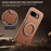 For Google Pixel 10a Magnetic Case PC PU Phone Cover with 360 Rotating Ring Kickstand - Brown - 3