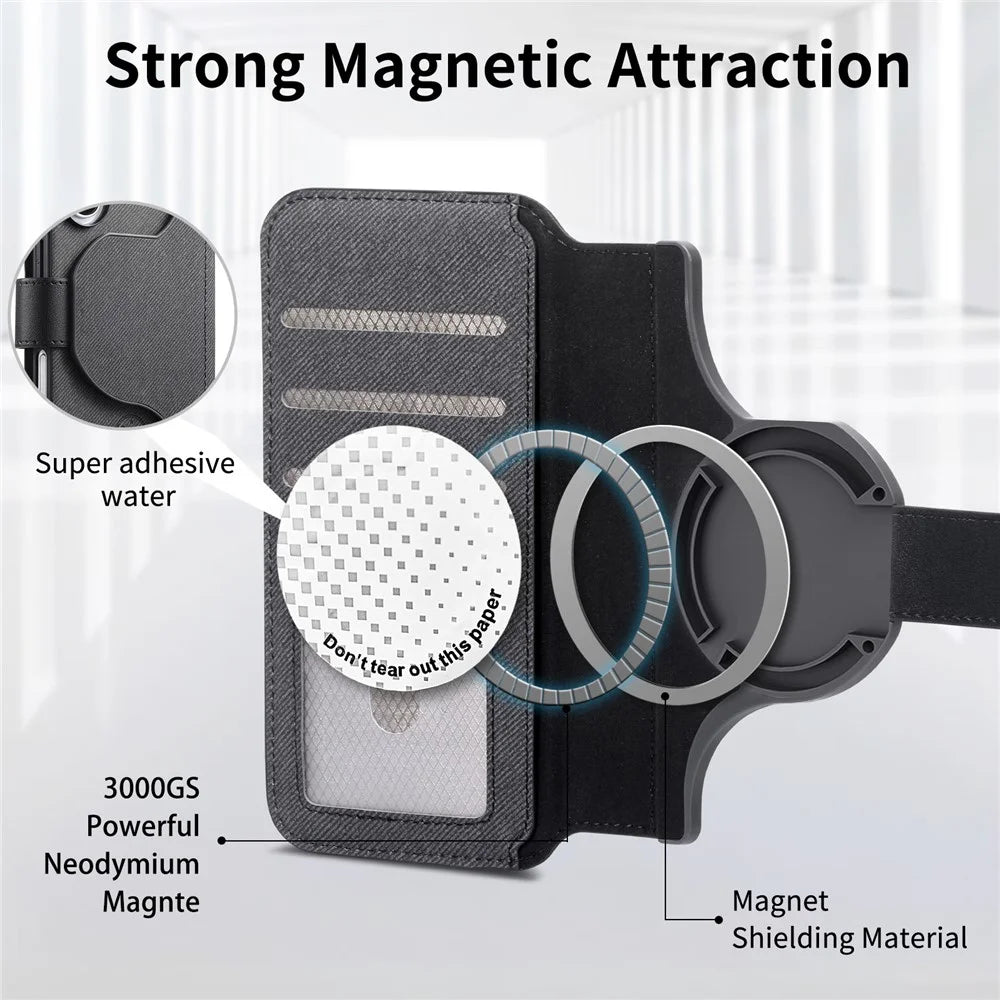For Samsung Galaxy S25 Ultra Magnetic Case RFID Blocking Detachable Wallet Stand Cloth Texture Leather Phone Cover - Black - 6