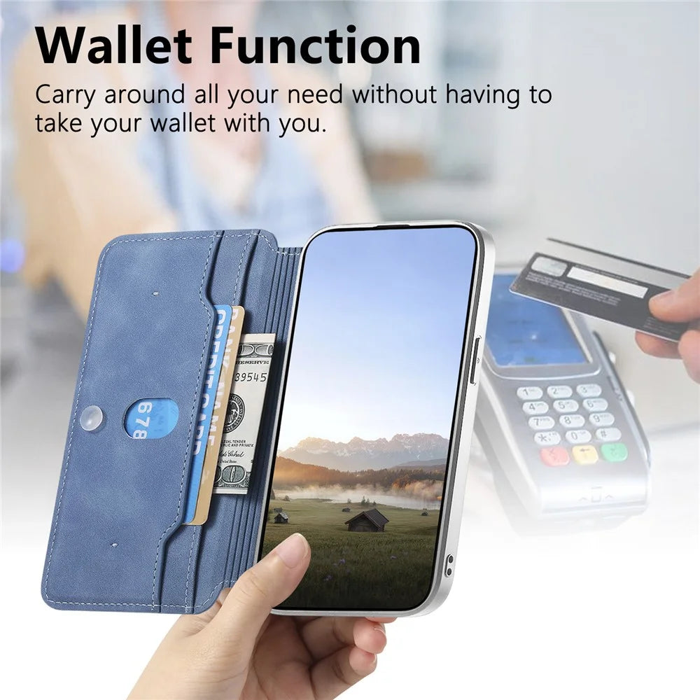 For Samsung Galaxy A18 5G / A18 4G / A17 5G / A17 4G Leather Case Cross Texture Detachable Magnetic Phone Cover Wallet Stand - Blue - 7