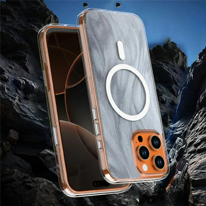 For iPhone 16 Pro Magnetic Case Foxtail Pattern TPU + Acrylic Shockproof Phone Cover - White - 3
