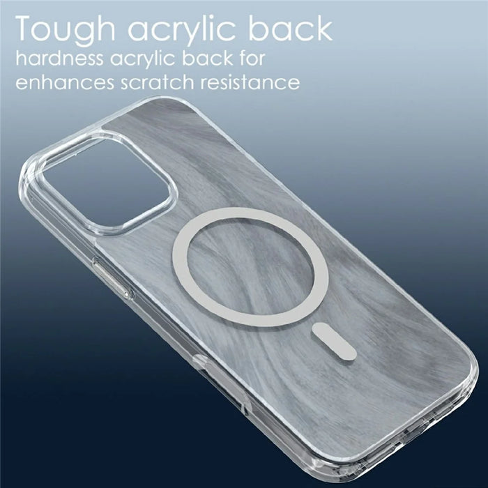For iPhone 16 Pro Magnetic Case Foxtail Pattern TPU + Acrylic Shockproof Phone Cover - White - 6