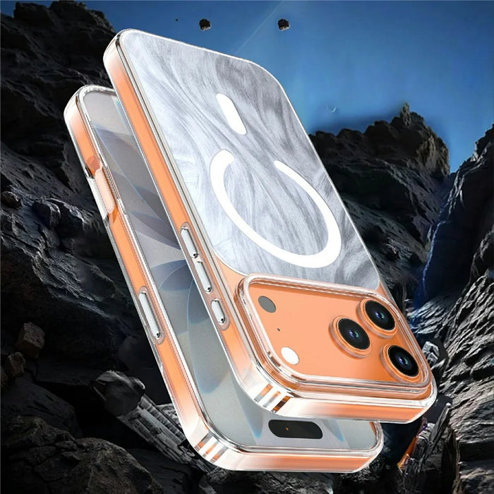 For iPhone 17 Pro Magnetic Case Foxtail Pattern TPU + Acrylic Shockproof Phone Cover - White - 3