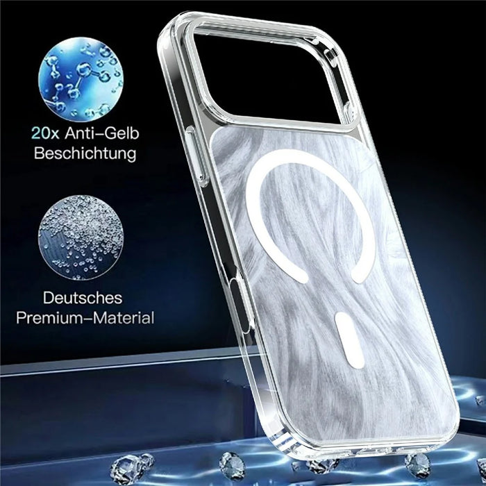 For iPhone 17 Pro Max Magnetic Case Foxtail Pattern TPU + Acrylic Shockproof Phone Cover - White - 2