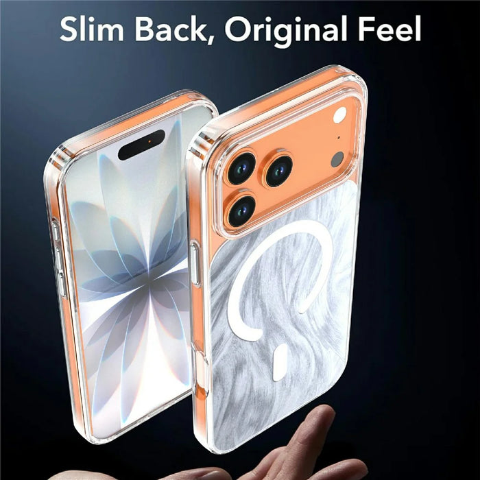 For iPhone 17 Pro Max Magnetic Case Foxtail Pattern TPU + Acrylic Shockproof Phone Cover - White - 7