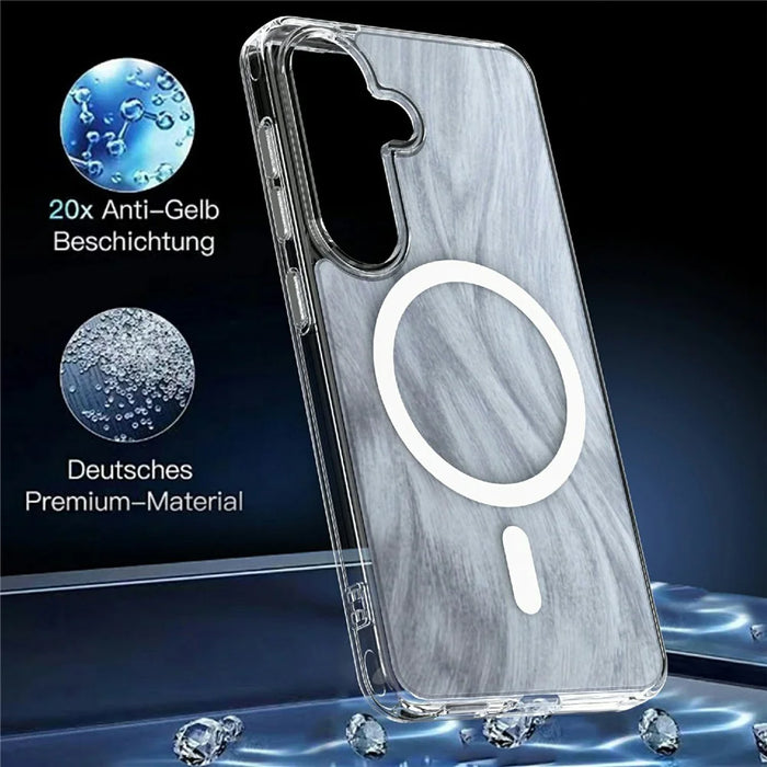 For Samsung Galaxy S26 Magnetic Case Foxtail Pattern TPU + Acrylic Shockproof Phone Cover - White - 2