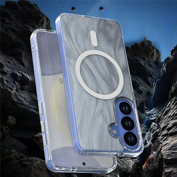 For Samsung Galaxy S26 Magnetic Case Foxtail Pattern TPU + Acrylic Shockproof Phone Cover - White - 3