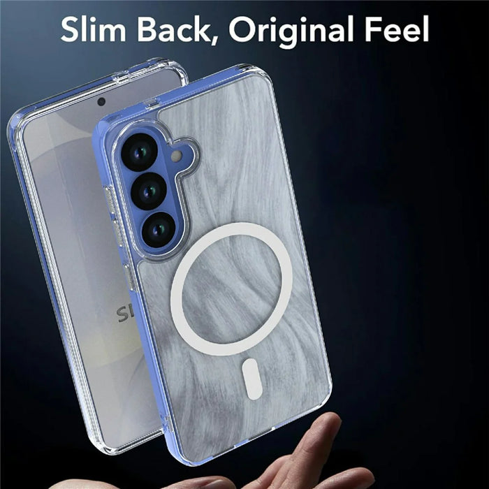For Samsung Galaxy S26 Magnetic Case Foxtail Pattern TPU + Acrylic Shockproof Phone Cover - White - 7