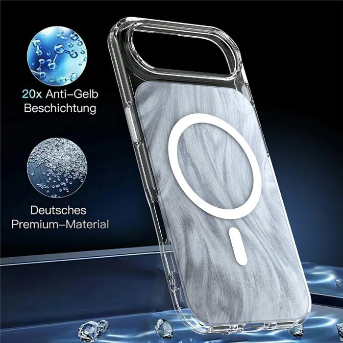 For iPhone Air Magnetic Case Foxtail Pattern TPU + Acrylic Shockproof Phone Cover - White - 2