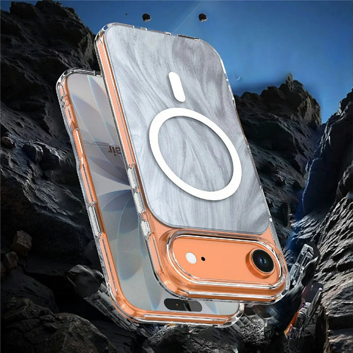 For iPhone Air Magnetic Case Foxtail Pattern TPU + Acrylic Shockproof Phone Cover - White - 3