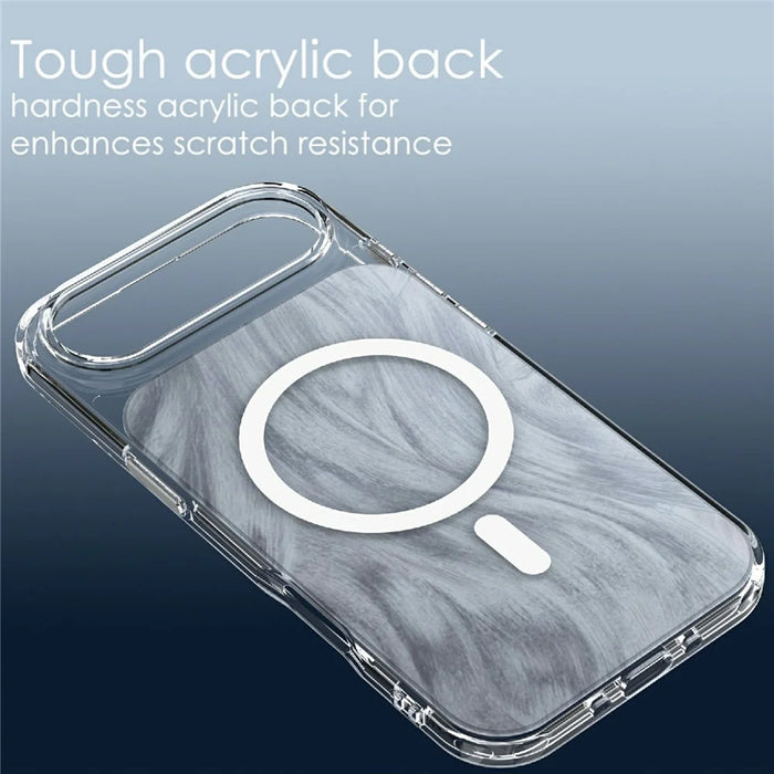 For iPhone Air Magnetic Case Foxtail Pattern TPU + Acrylic Shockproof Phone Cover - White - 6