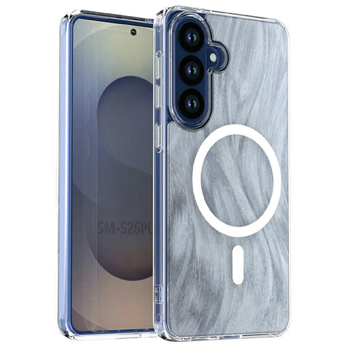 For Samsung Galaxy S26+ Magnetic Case Foxtail Pattern TPU + Acrylic Shockproof Phone Cover - White - 1
