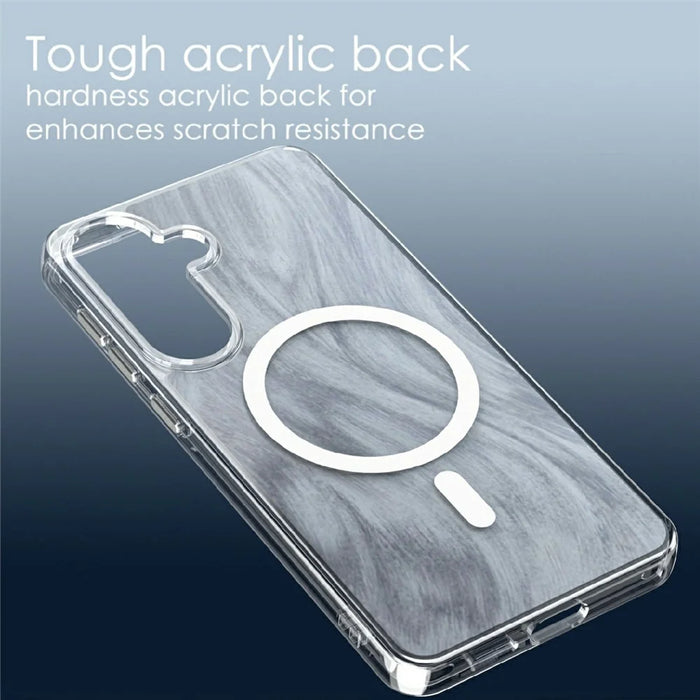 For Samsung Galaxy S26+ Magnetic Case Foxtail Pattern TPU + Acrylic Shockproof Phone Cover - White - 6