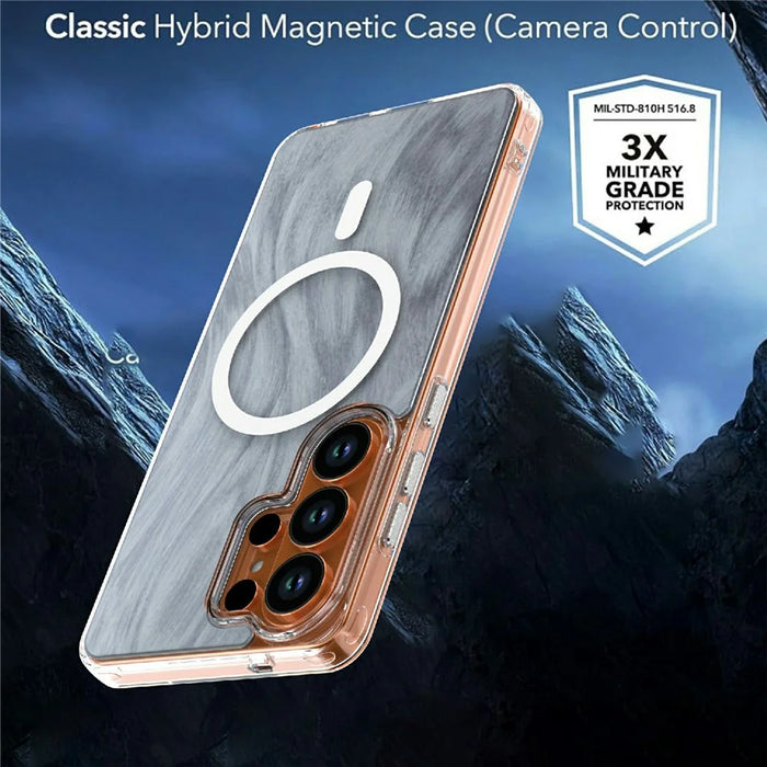 For Samsung Galaxy S26 Ultra Magnetic Case Foxtail Pattern TPU + Acrylic Shockproof Phone Cover - White - 4