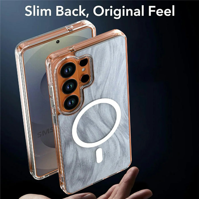 For Samsung Galaxy S26 Ultra Magnetic Case Foxtail Pattern TPU + Acrylic Shockproof Phone Cover - White - 7
