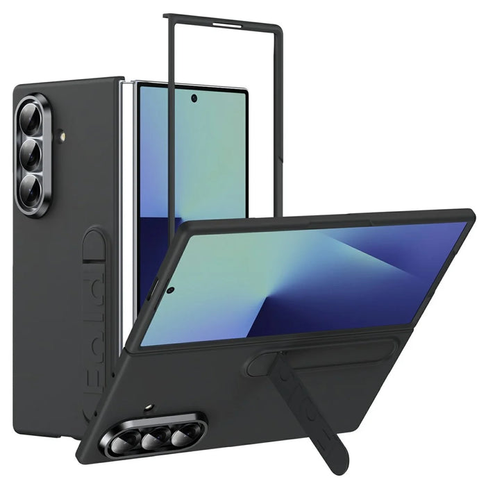 For Samsung Galaxy Z Fold8 Ultra Case Kickstand Hard PC Phone Cover (without Screen Protector) - Black - 1