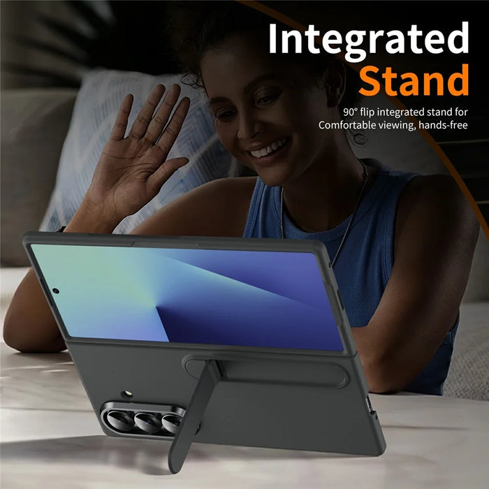 For Samsung Galaxy Z Fold8 Ultra Case Kickstand Hard PC Phone Cover (without Screen Protector) - Black - 2