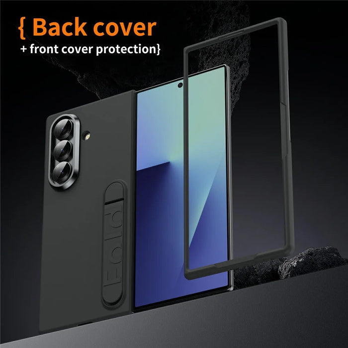 For Samsung Galaxy Z Fold8 Ultra Case Kickstand Hard PC Phone Cover (without Screen Protector) - Black - 3