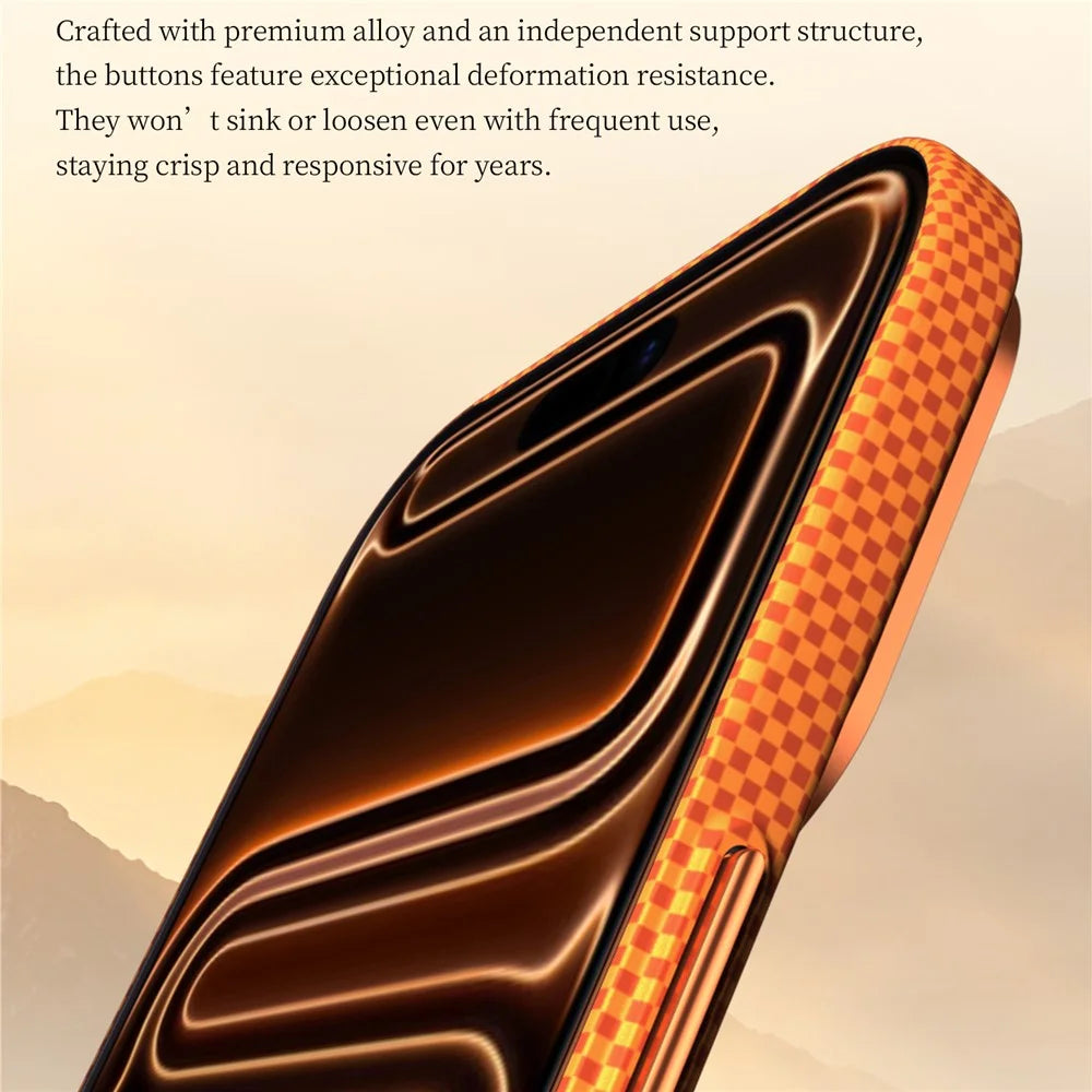 SULADA for iPhone 17 Pro Max Case Golden Mountain Pattern Skin-Feel Hard PC Slim Phone Cover - Orange - 4