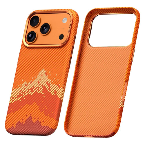 SULADA for iPhone 17 Pro Case Golden Mountain Pattern Skin-Feel Hard PC Slim Phone Cover - Orange - 1