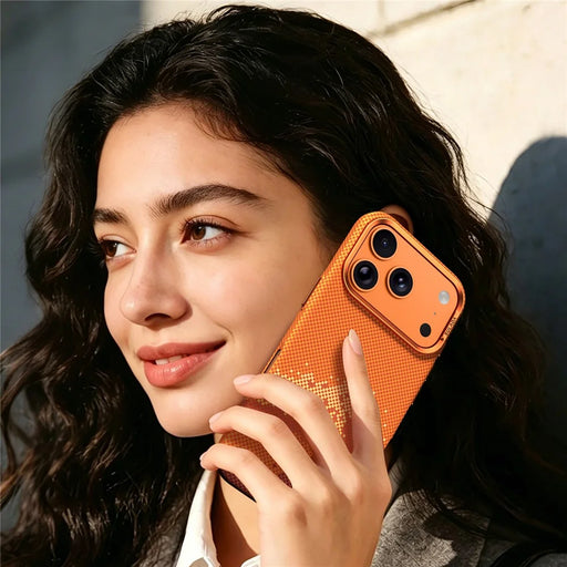 SULADA for iPhone 17 Pro Case Golden Mountain Pattern Skin-Feel Hard PC Slim Phone Cover - Orange - 2