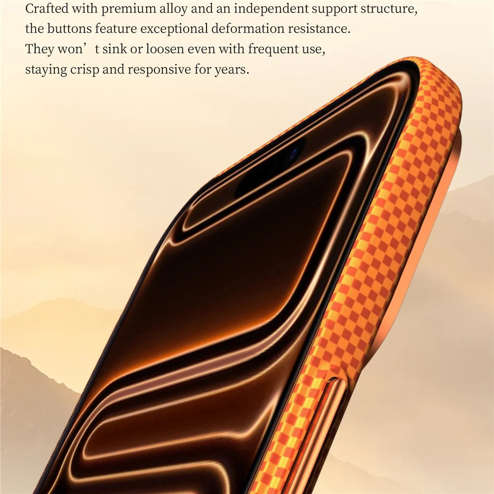 SULADA for iPhone 17 Pro Case Golden Mountain Pattern Skin-Feel Hard PC Slim Phone Cover - Orange - 4