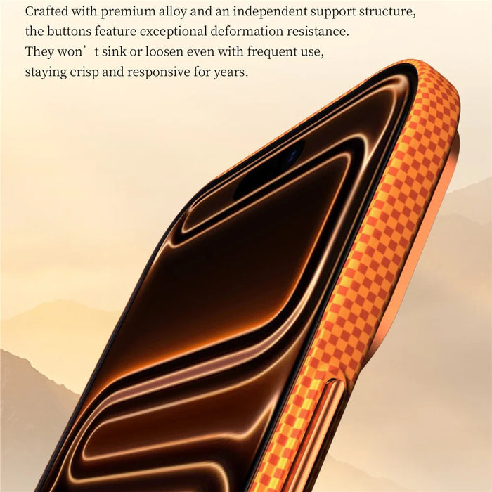 SULADA for iPhone 17 Case Golden Mountain Pattern Skin-Feel Hard PC Slim Phone Cover - Orange - 5