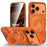 SULADA for iPhone 17 Pro Max Magnetic Case 360° Rotating Ring Kickstand Golden Mountain Pattern PC Slim Phone Cover - Orange - 1