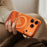SULADA for iPhone 17 Pro Max Magnetic Case 360° Rotating Ring Kickstand Golden Mountain Pattern PC Slim Phone Cover - Orange - 4