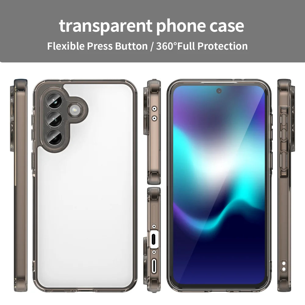For Samsung Galaxy A37 5G Case TPU + Acrylic Phone Back Cover Anti Yellowing - Black - 5