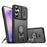 For Samsung Galaxy S26 Case with Slide Camera Cover Kickstand PC + TPU Protective Phone Shell - Black - 1