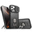 For iPhone 16 Pro Case with Slide Camera Cover Kickstand PC + TPU Protective Phone Shell - Black - 1