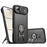 For iPhone Air Case with Slide Camera Cover Kickstand PC + TPU Protective Phone Shell - Black - 1