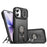 For iPhone 17 Case with Slide Camera Cover Kickstand PC + TPU Protective Phone Shell - Black - 1