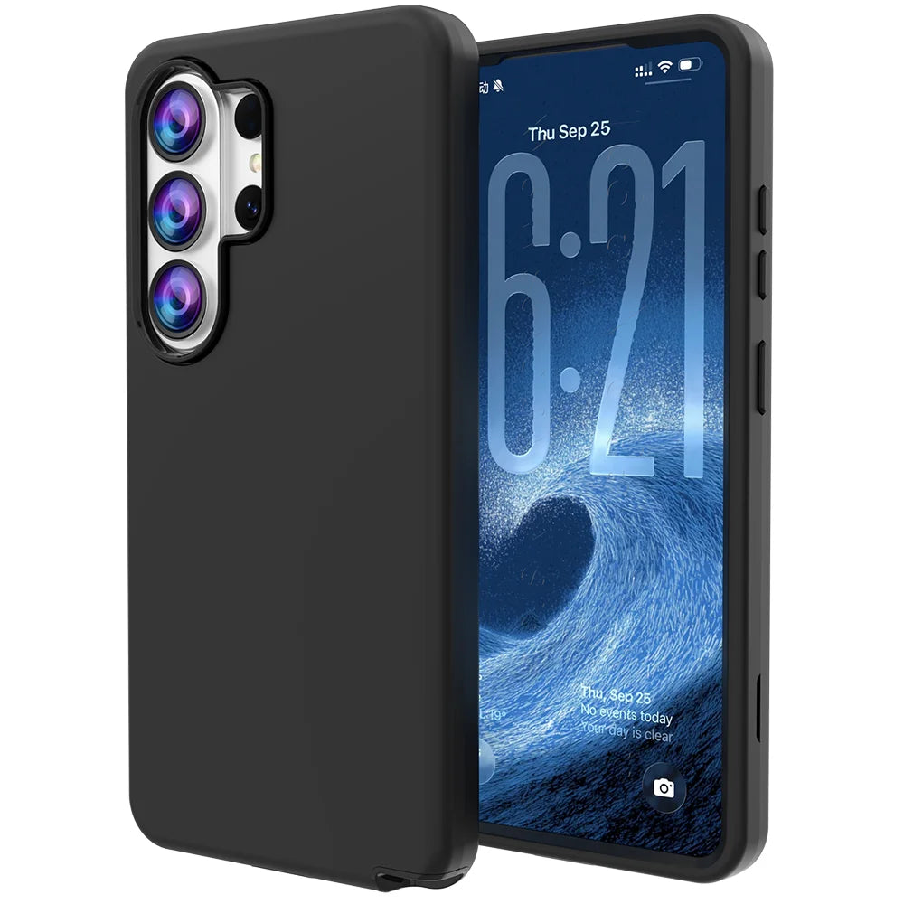 For Samsung Galaxy S25 Ultra GW03 Case TPU + PC Phone Cover Dual Layer Shockproof - Black - 1