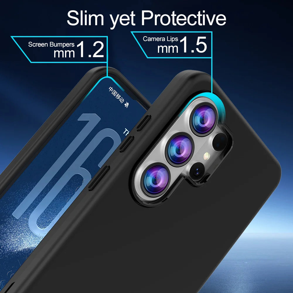 For Samsung Galaxy S25 Ultra GW03 Case TPU + PC Phone Cover Dual Layer Shockproof - Black - 5