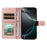 For iPhone 16 Pro Case with Wrist Strap RFID Blocking Wallet Cowhide Texture Leather Phone Cover - Rose Gold - 2