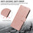 For iPhone 16 Pro Case with Wrist Strap RFID Blocking Wallet Cowhide Texture Leather Phone Cover - Rose Gold - 7