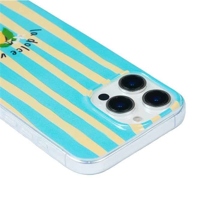 For iPhone 17 Pro Case Heat Transfer Striped Pattern Soft TPU Anti-Scratch Phone Cover - Green - 3
