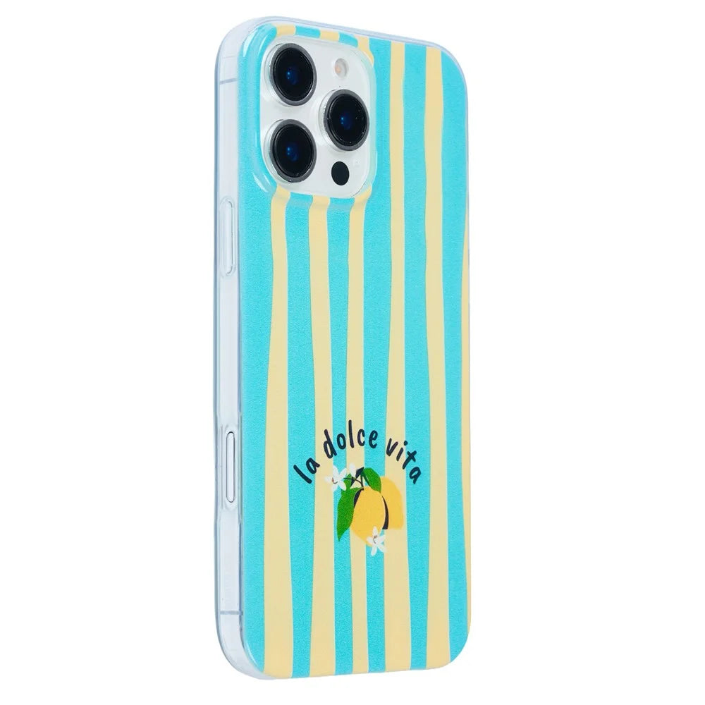 For iPhone 15 Case Heat Transfer Striped Pattern Soft TPU Anti-Scratch Phone Cover - Green - 1